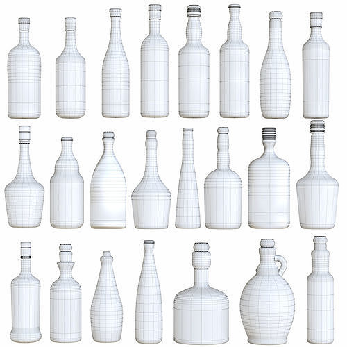 StrongAlcohol liquor bottles 3D model 2