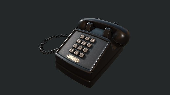 Retro Telephone Low-poly 3D model