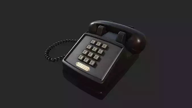 Retro Telephone Low-poly 3D model