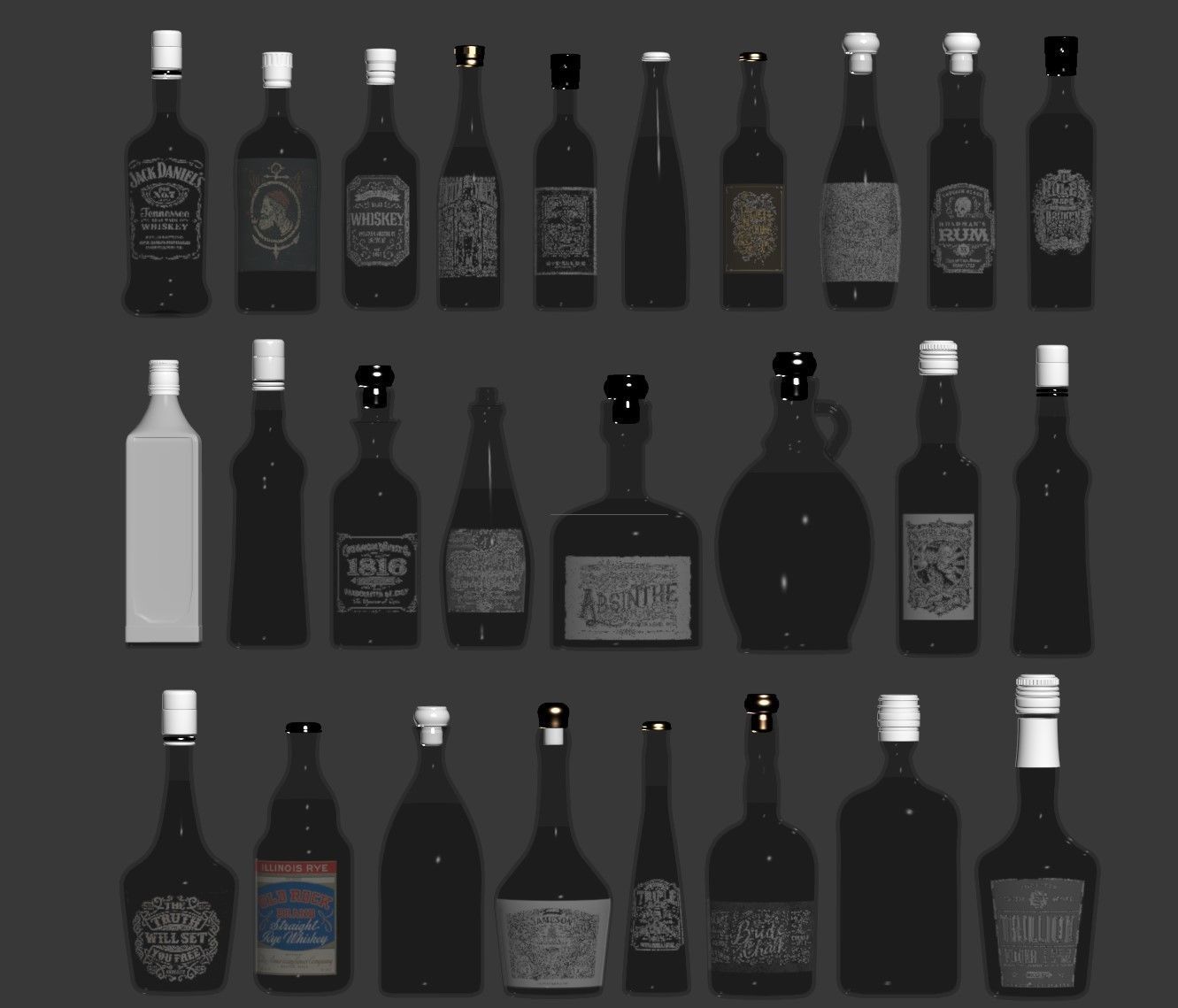 StrongAlcohol Set2 3D model_2