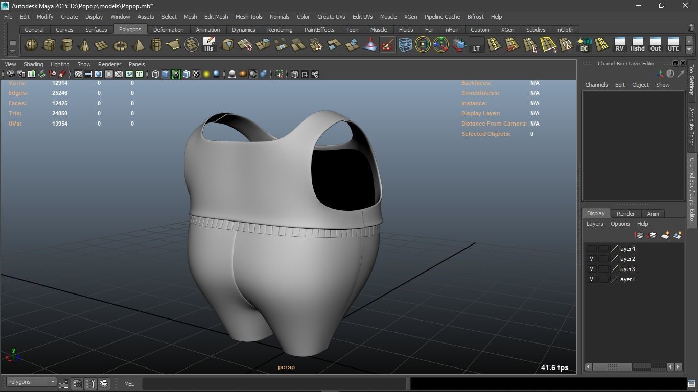 Popop cartoon Male Elderly Charcter  AR friendly texture atlas 3D model_48