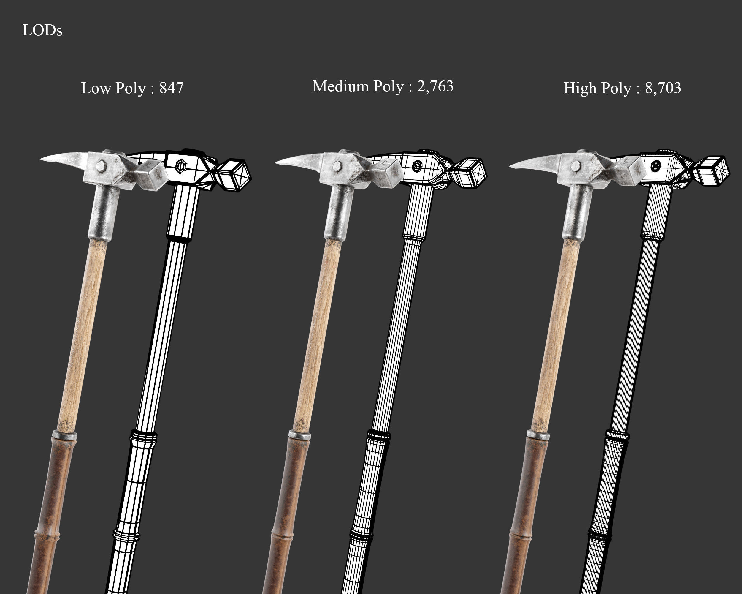 Medieval Collection Weapons Warhammers _24