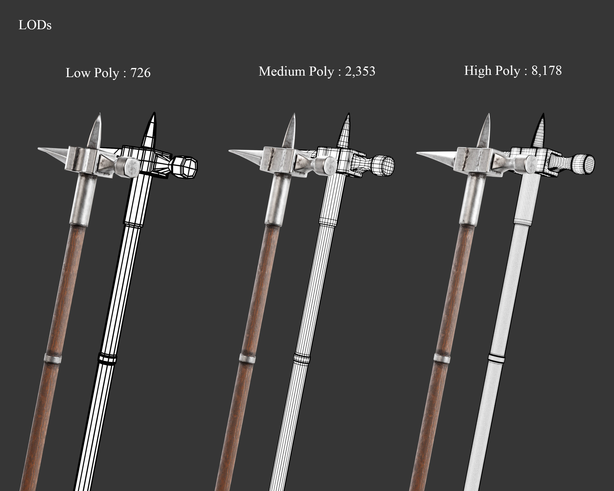 Medieval Collection Weapons Warhammers _3