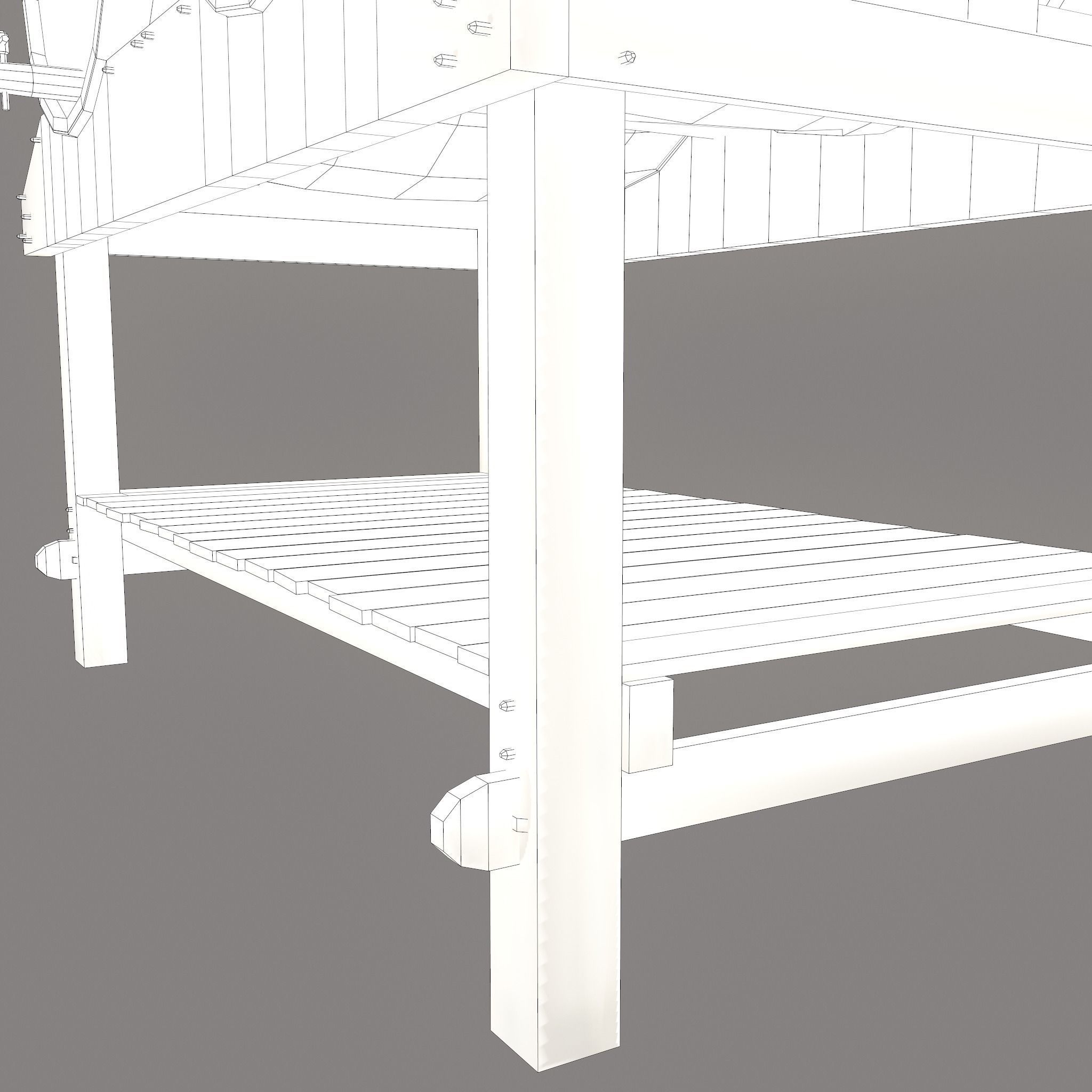 Wine Barrels and Holder Low-poly 3D model_52