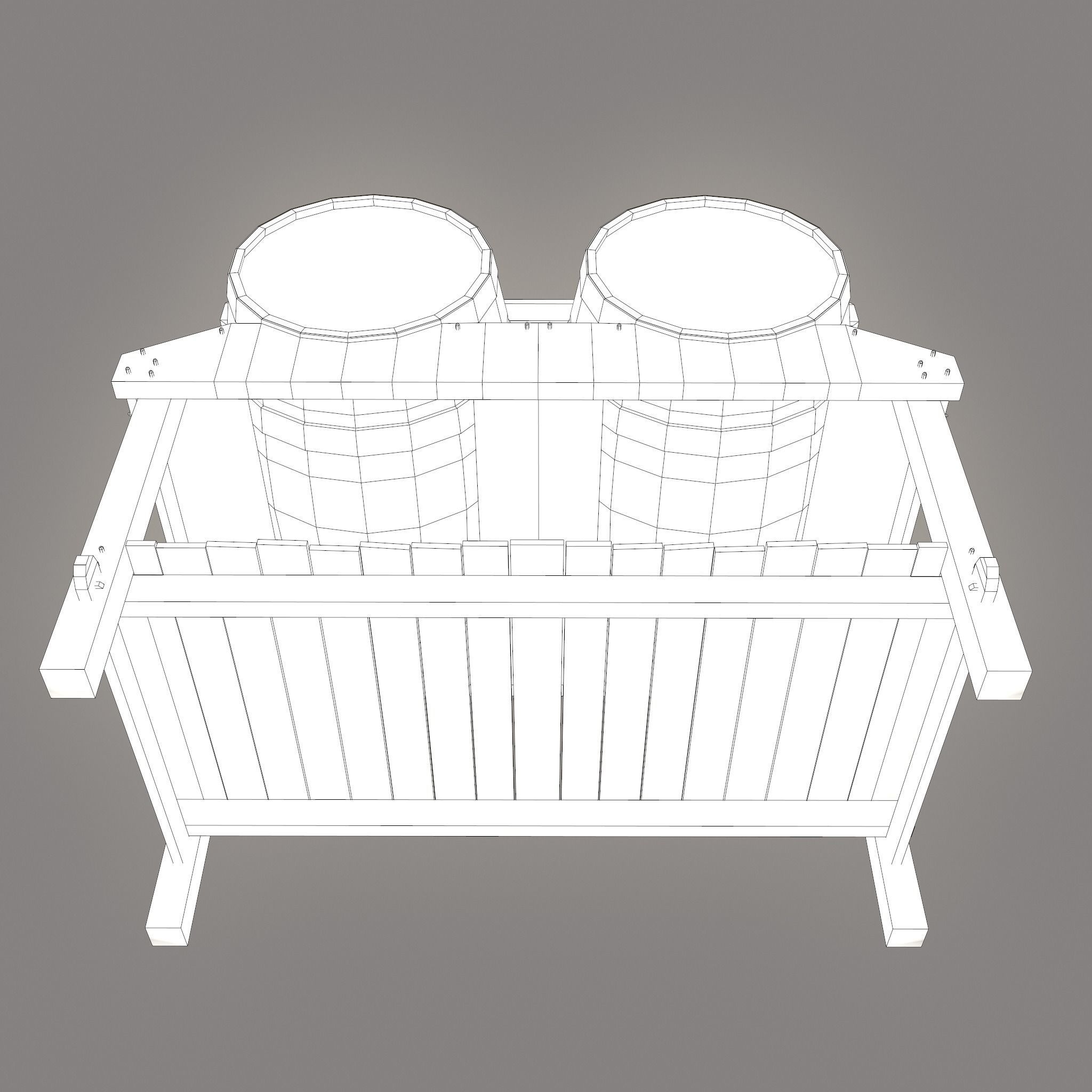 Wine Barrels and Holder Low-poly 3D model_54