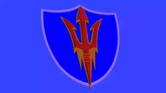 Arizona Sun devils logo on a shield 3D model