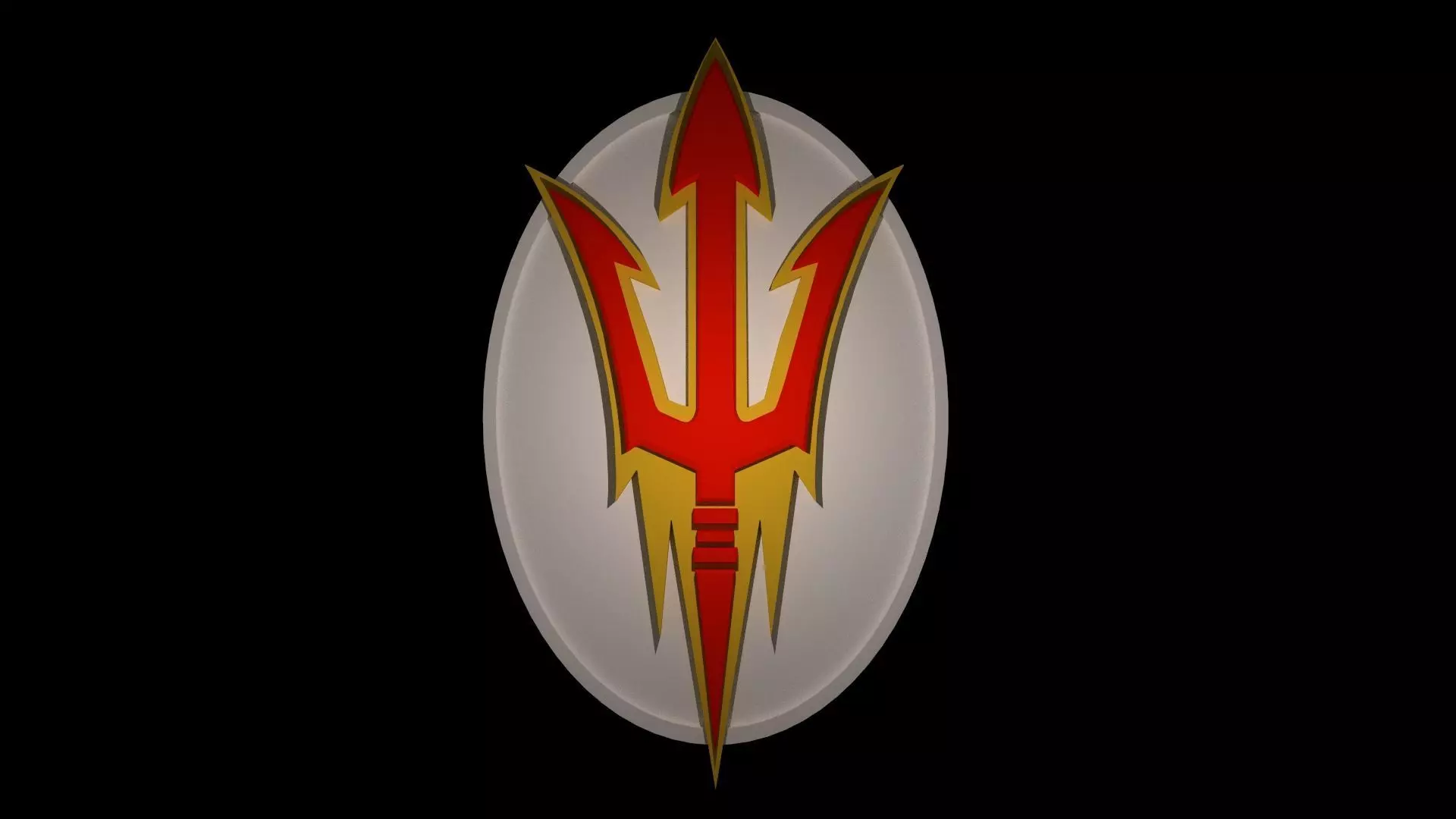 Arizona Sun devils logo on an oval 3D model