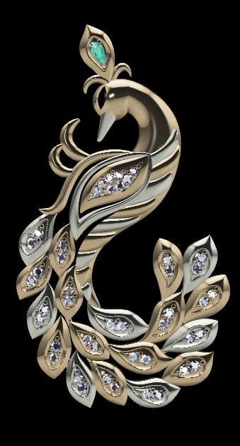 swan pendant  3D print model_6