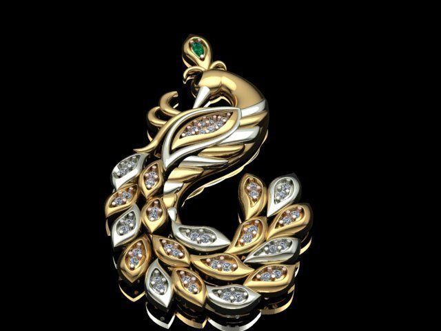 swan pendant  3D print model_12