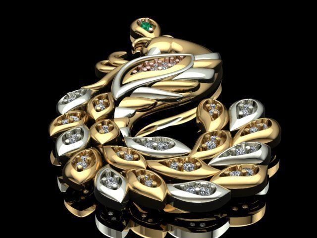 swan pendant  3D print model_2