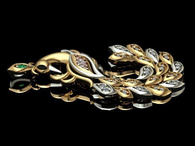 swan pendant  3D print model_20