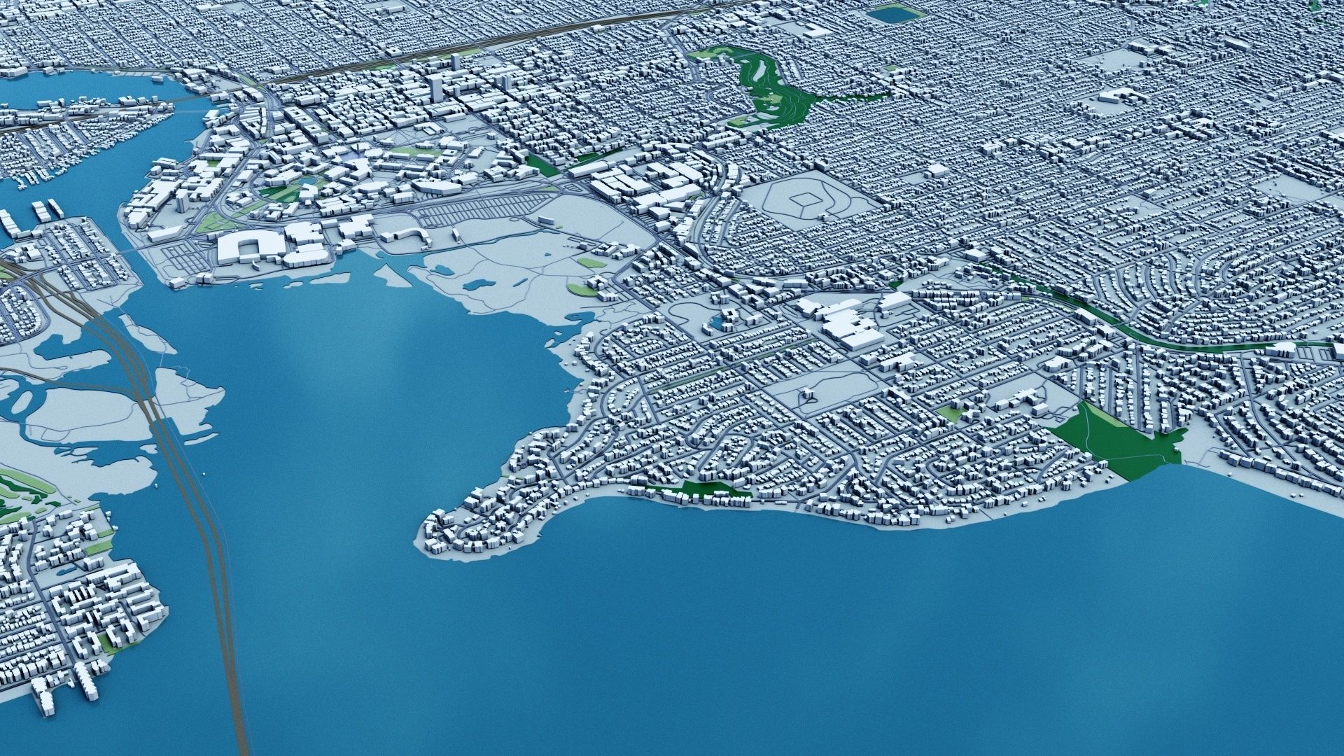 Seattle with Terrain 3D model_4