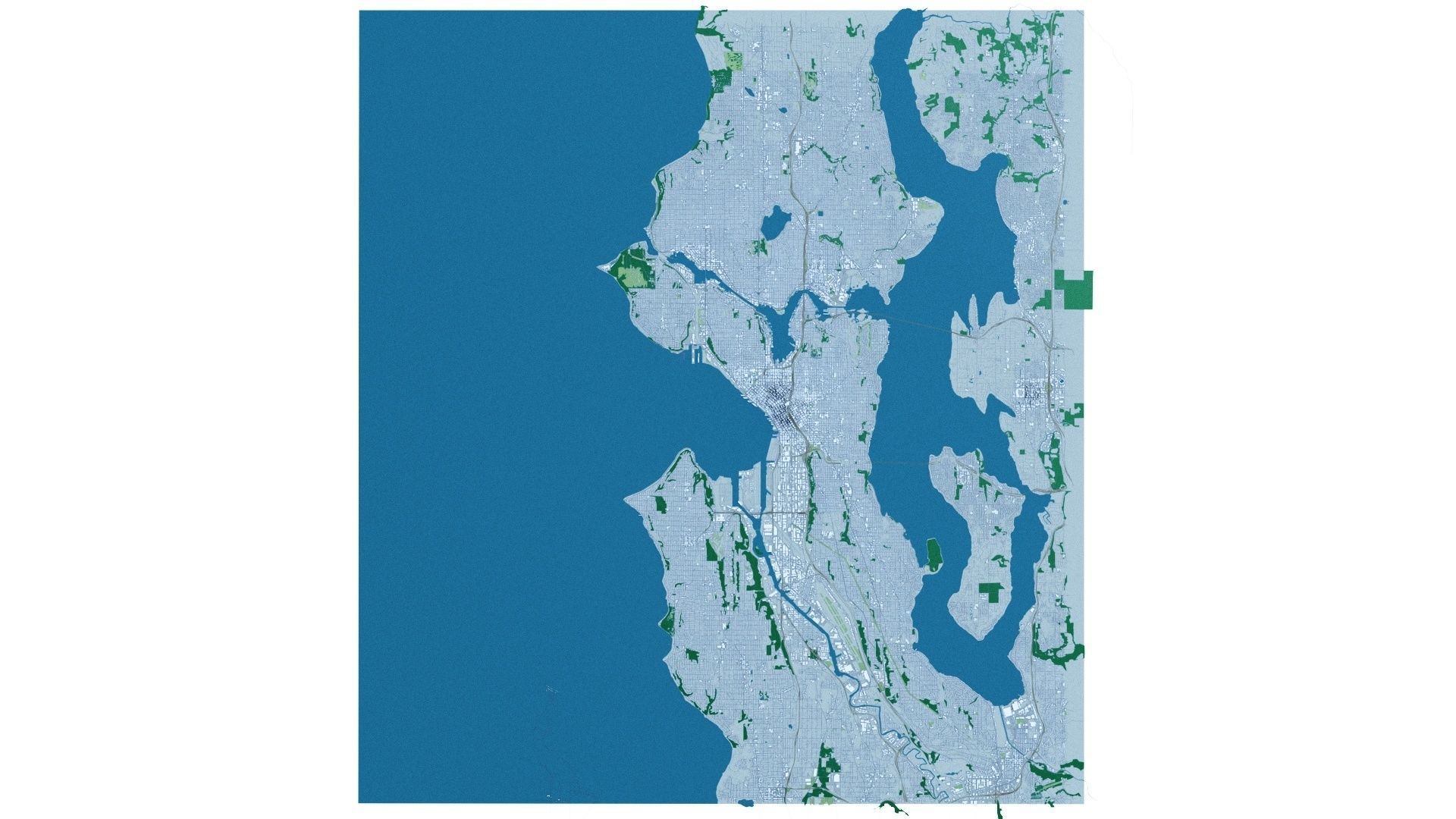 Seattle with Terrain 3D model_1