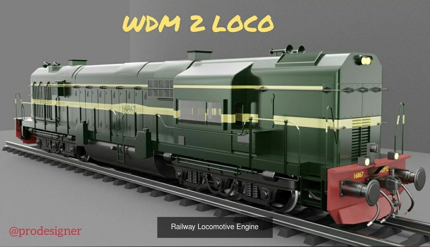 Railway Engine and Freight car pack 3D Model Collection_2