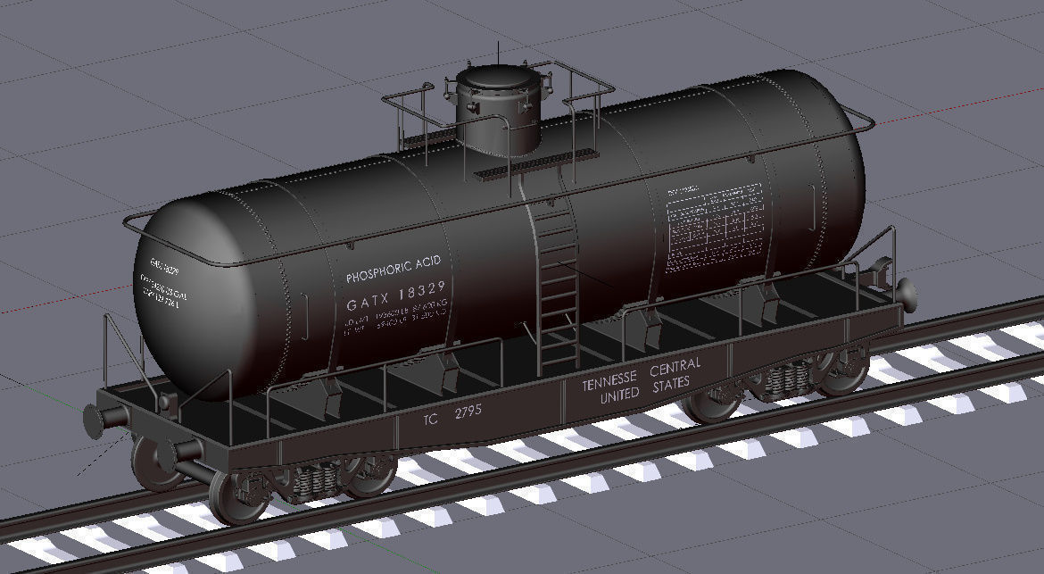 Railway Engine and Freight car pack 3D Model Collection_7