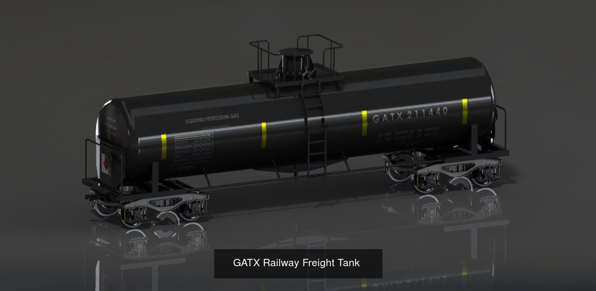 Railway Engine and Freight car pack 3D Model Collection_4