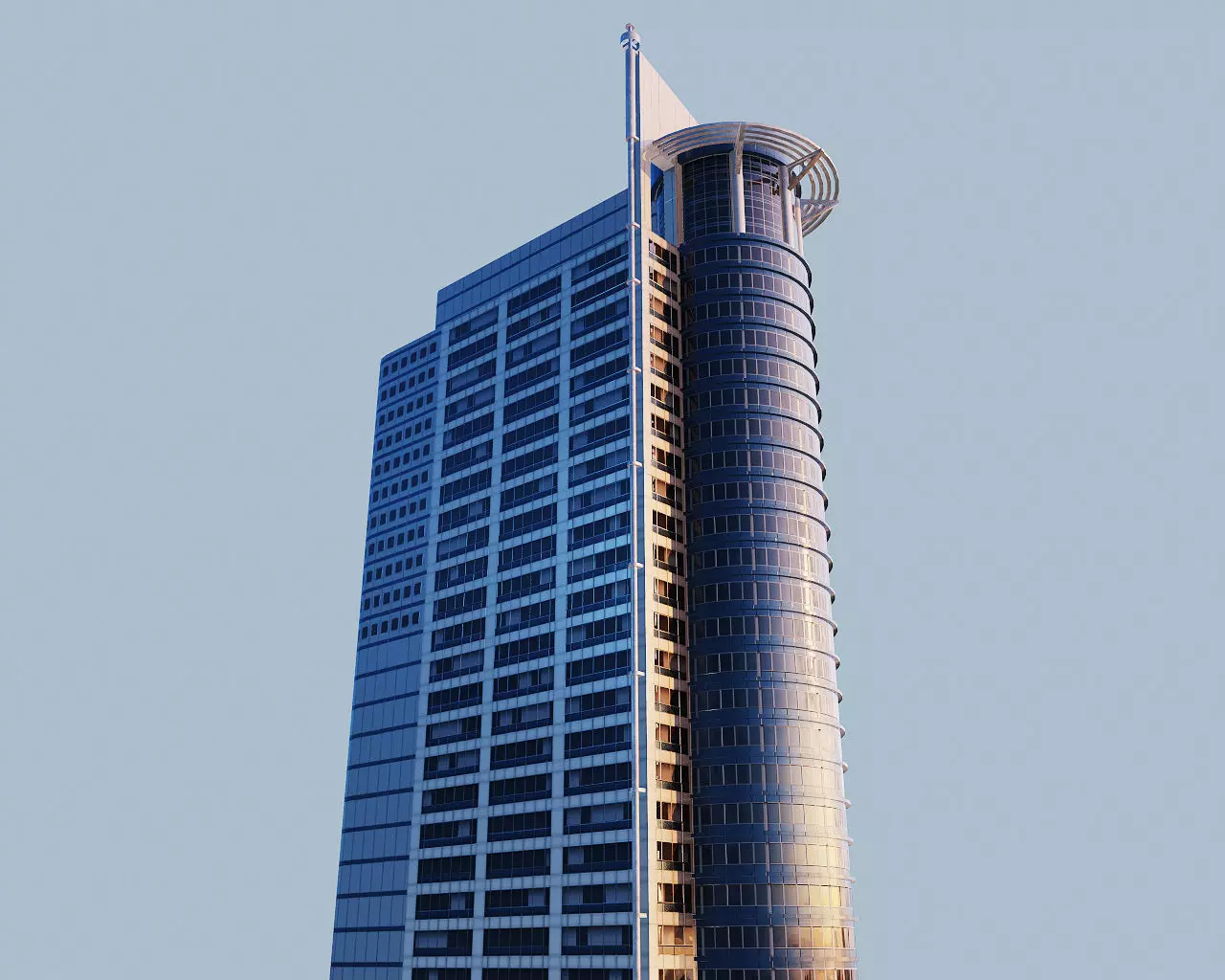 Highrise building - Chevron House Low-poly 3D model_0