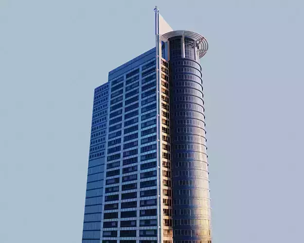 Highrise building - Chevron House Low-poly 3D model