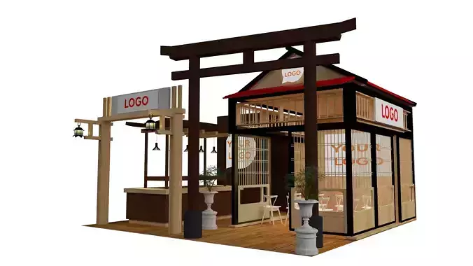 Japanese Booth Exhibition 3D model