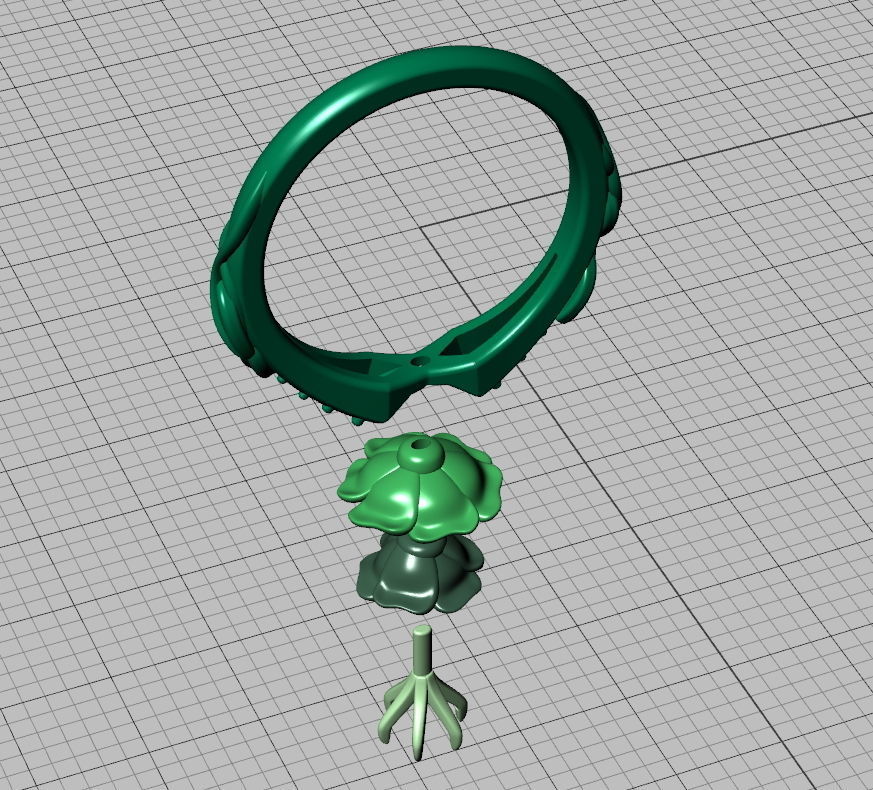 Flower Rose Ring Engagement ring Own design 0413 3dmodel 3D print model_13