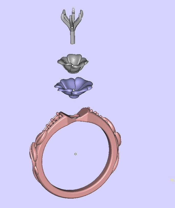 Flower Rose Ring Engagement ring Own design 0413 3dmodel 3D print model_5