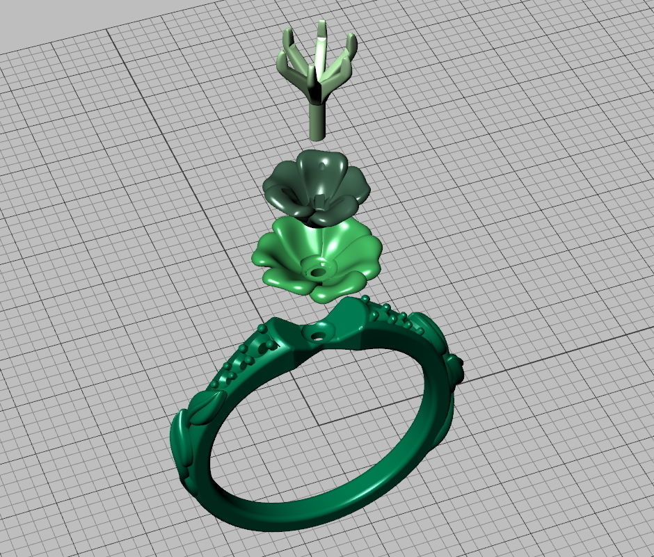 Flower Rose Ring Engagement ring Own design 0413 3dmodel 3D print model_4