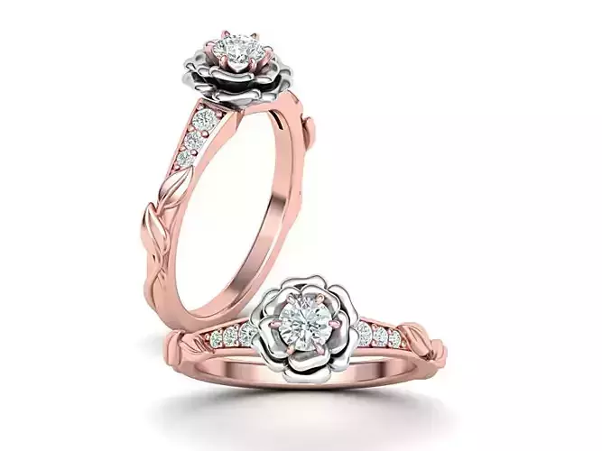 Flower Rose Ring Engagement ring Own design 0413 3dmodel