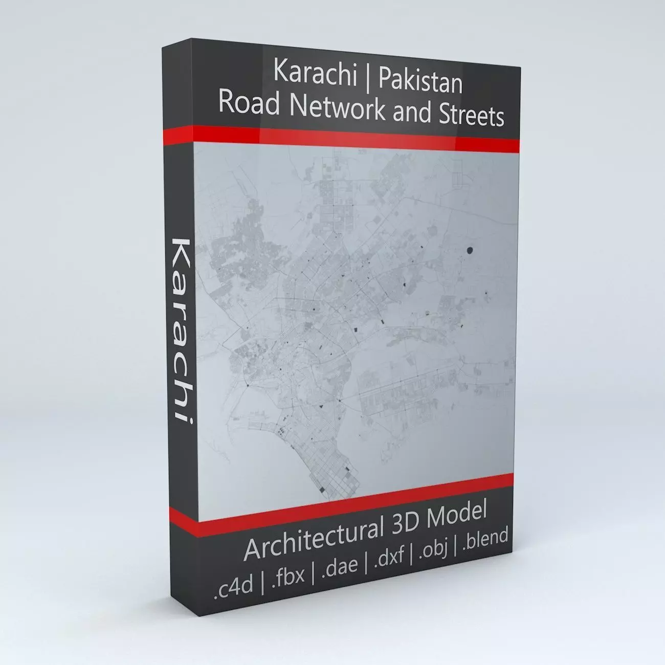 Karachi Road Network and Streets 3D model_0