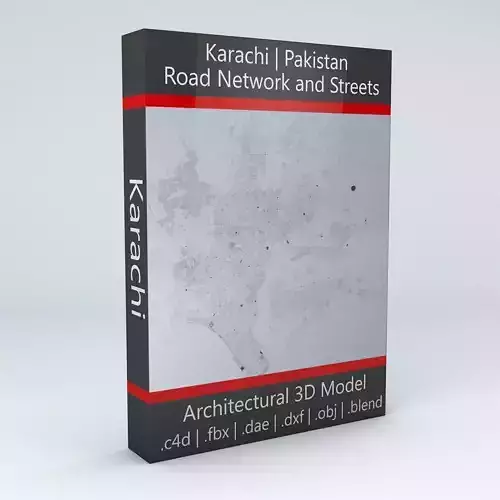 Karachi Road Network and Streets 3D model