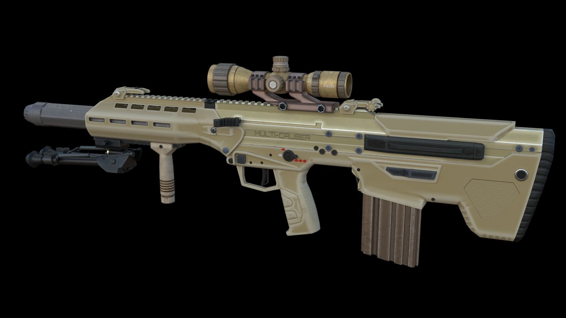 Bipod Low-poly 3D model_22