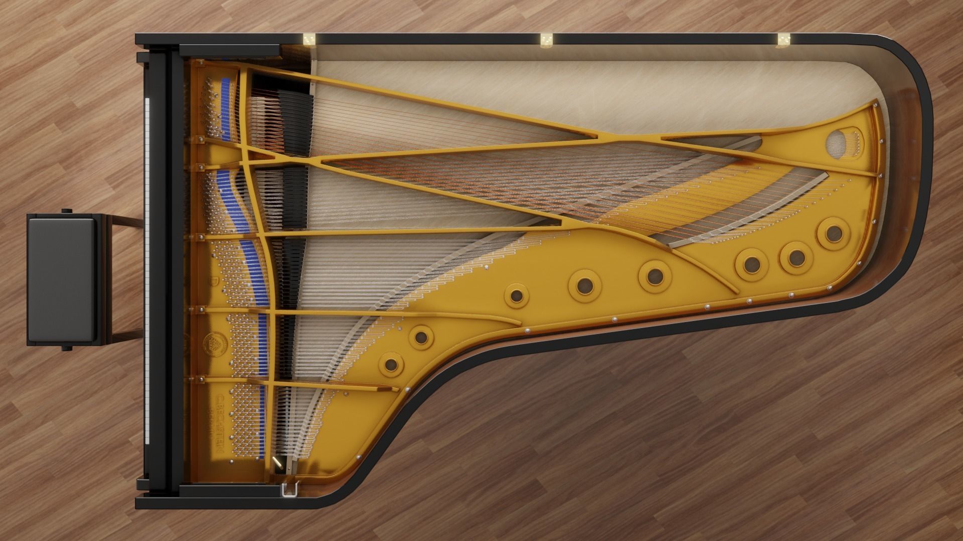 C Bechstein grand piano 3D model_9