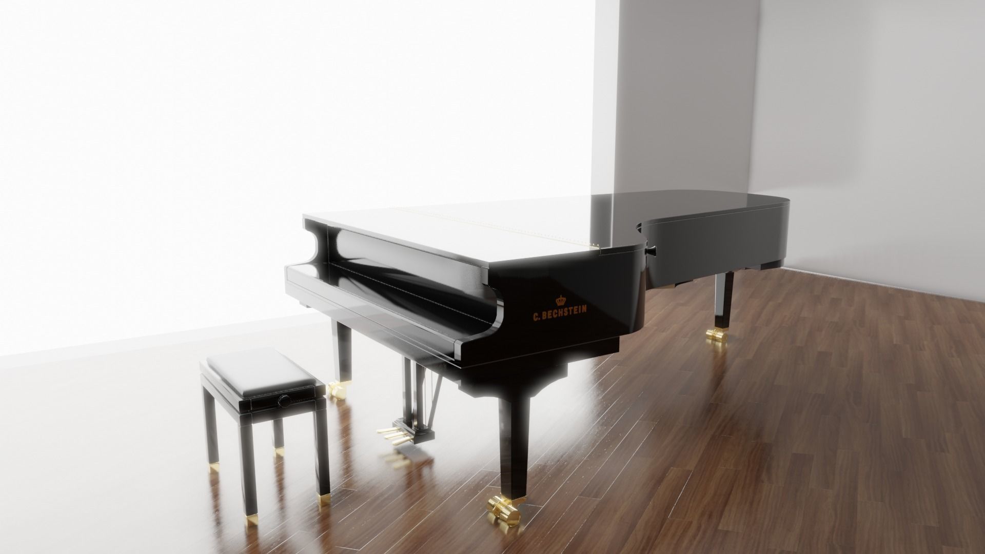 C Bechstein grand piano 3D model_2
