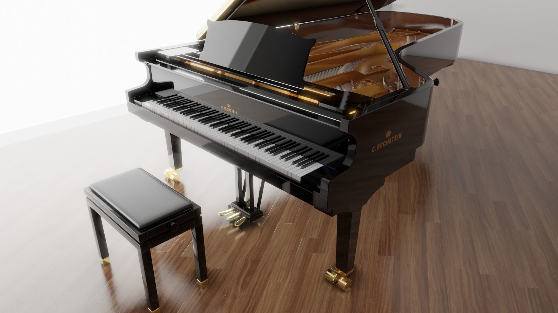 C Bechstein grand piano 3D model_3