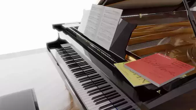 C Bechstein grand piano 3D model