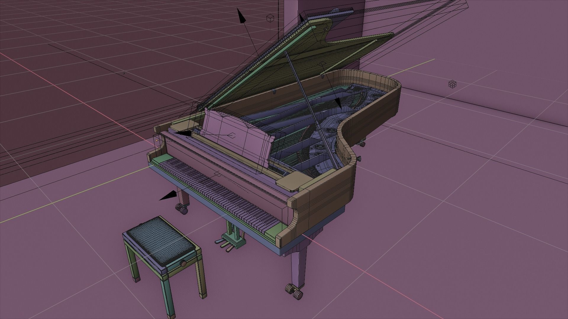 C Bechstein grand piano 3D model_10