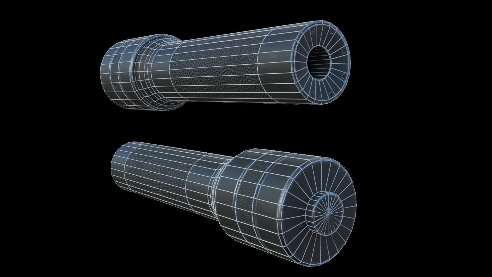 Silencer rifle Low-poly 3D model_4