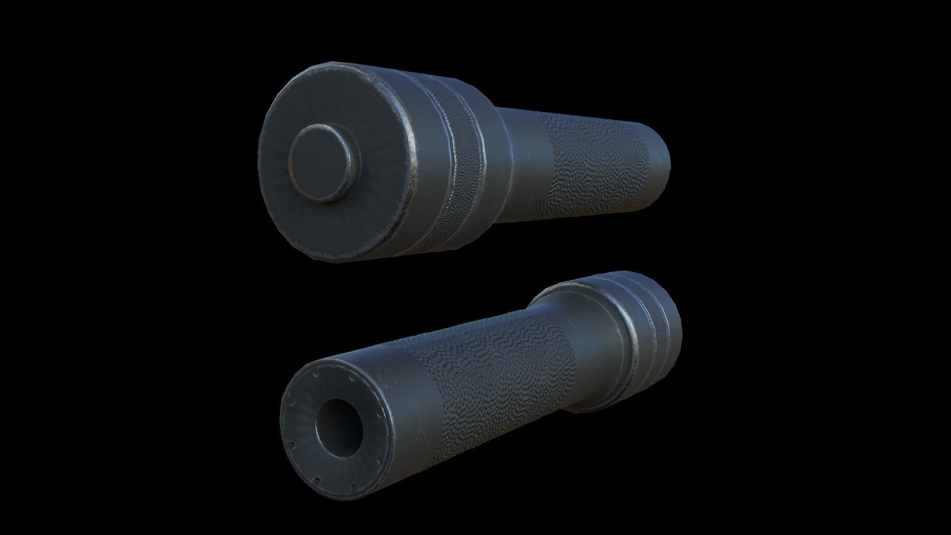 Silencer rifle Low-poly 3D model_1