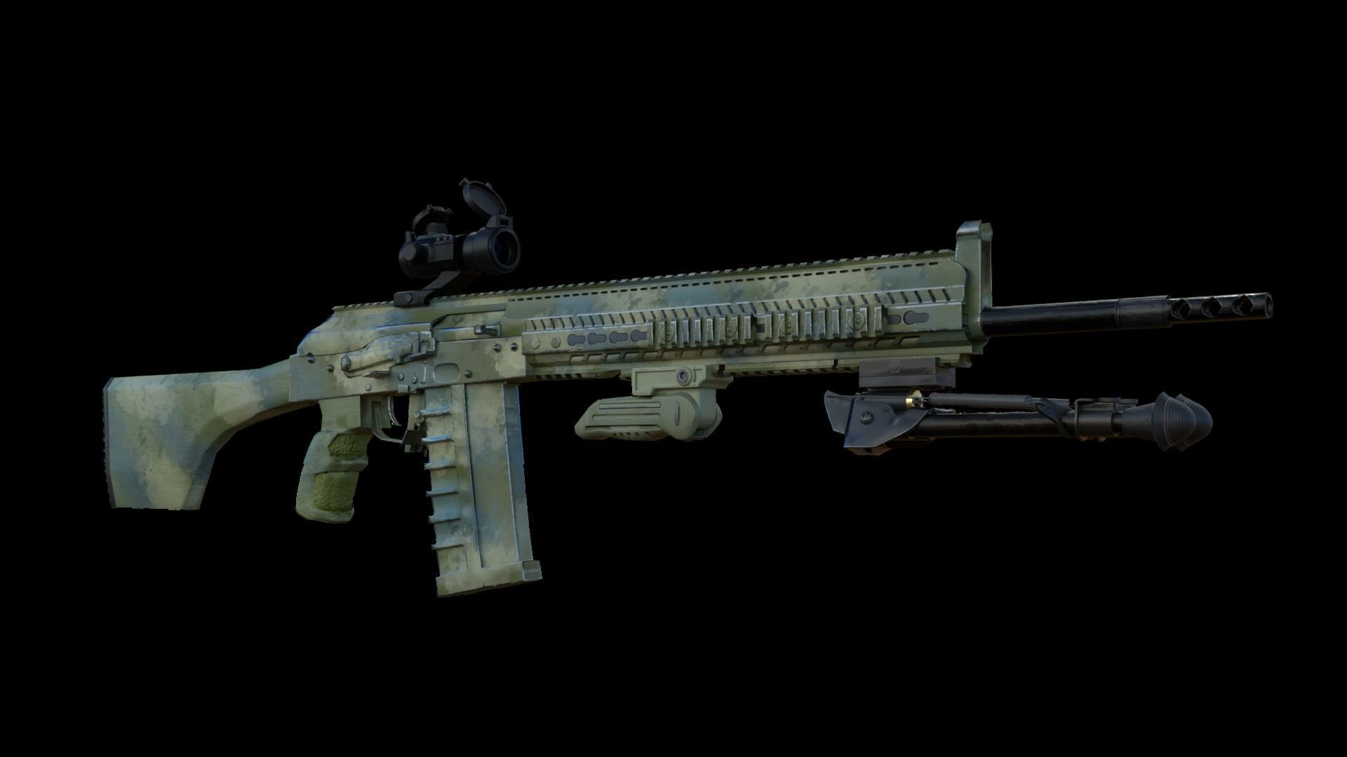 Foregrips three different metal brackets Low-poly 3D model_6