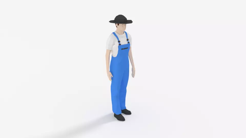 Low Poly Farmer Man Free low-poly 3D model
