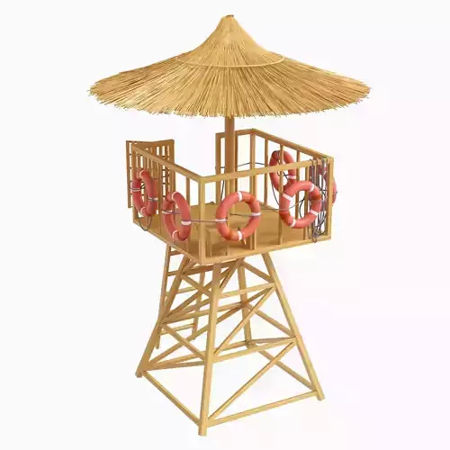 Beach Lifeguard-tower with lifeboy