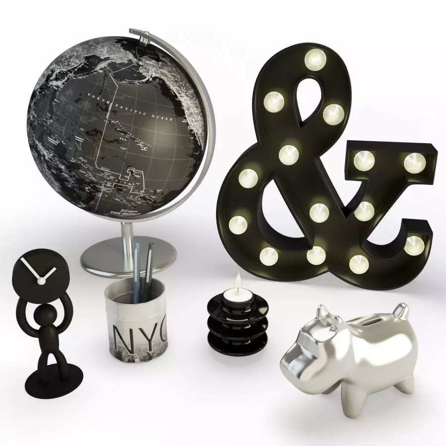 Black Decorations 3D model_0