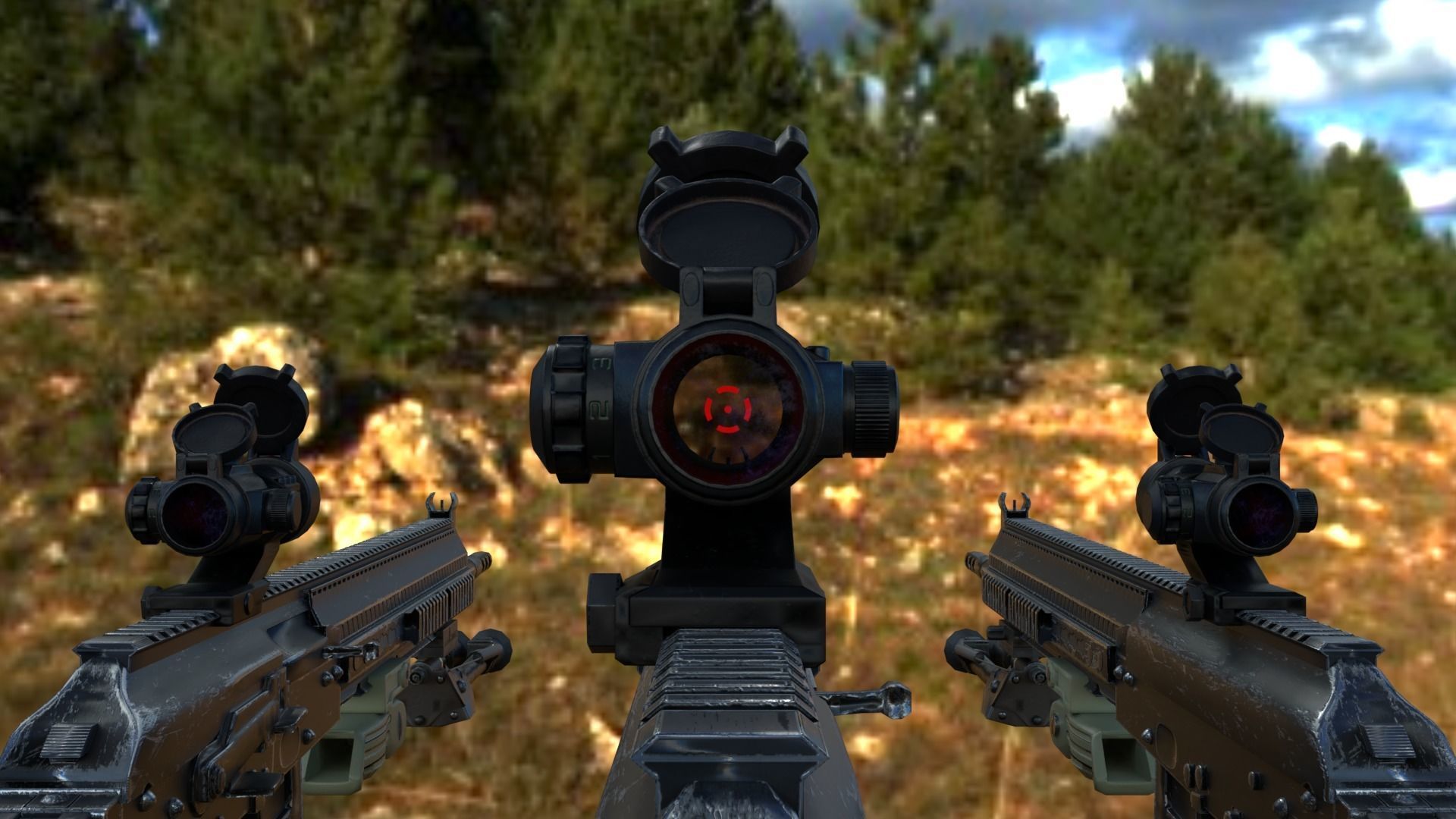 Red-Green Dot Sight Low-poly 3D model_3