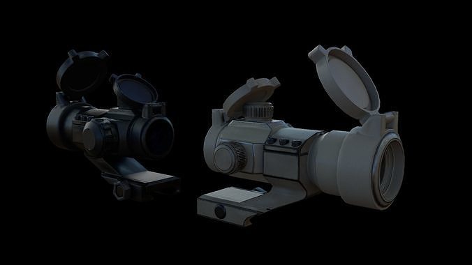 Red-Green Dot Sight Low-poly 3D model