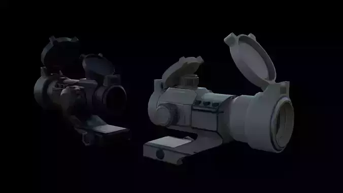 Red-Green Dot Sight Low-poly 3D model