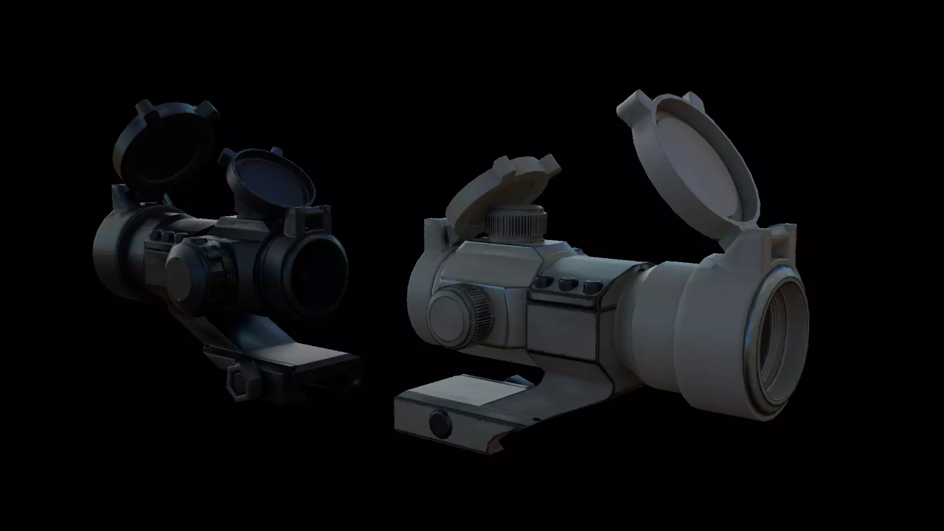 Red-Green Dot Sight Low-poly 3D model_0