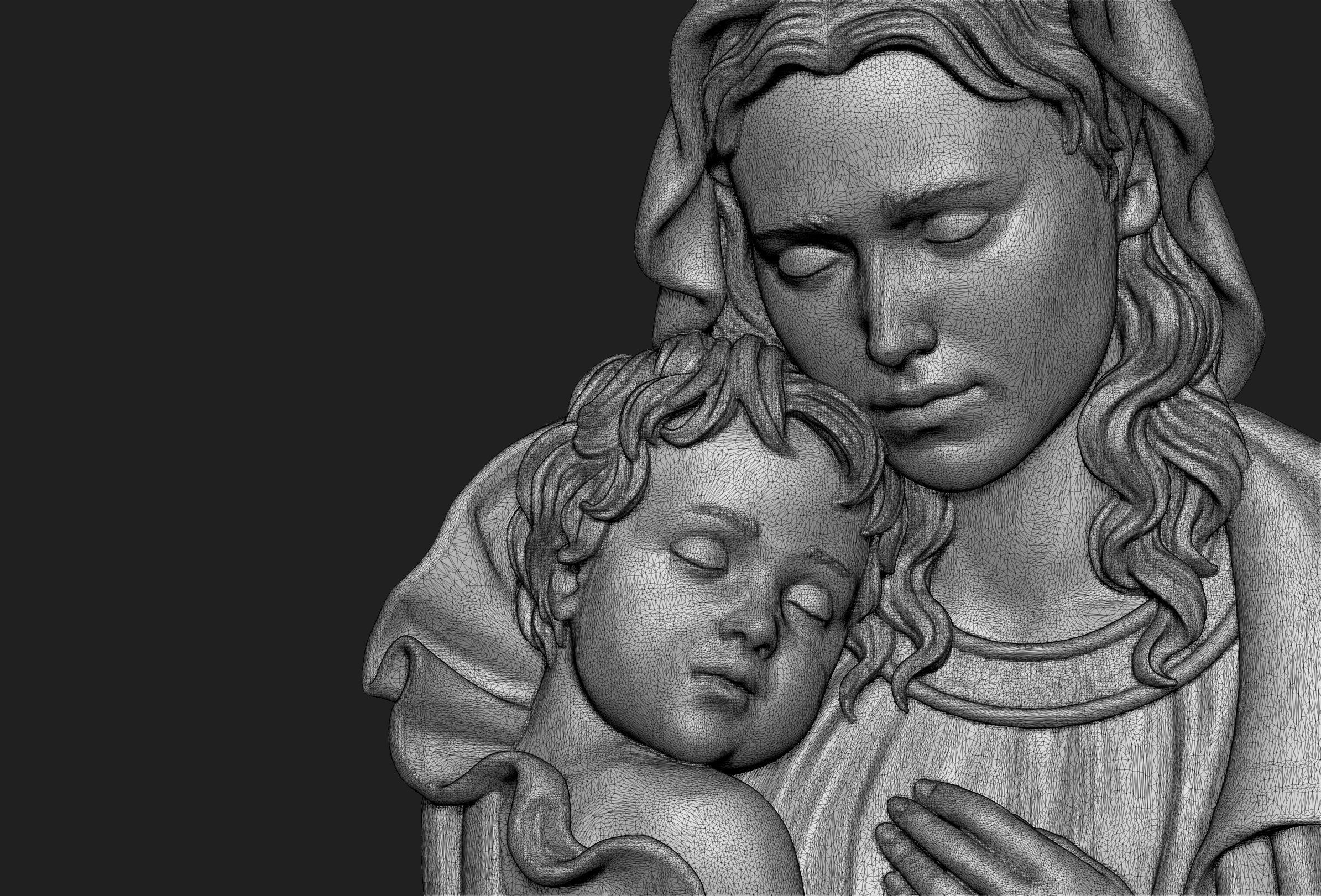 Mary with Baby Jesus Pendant 3D print model_4