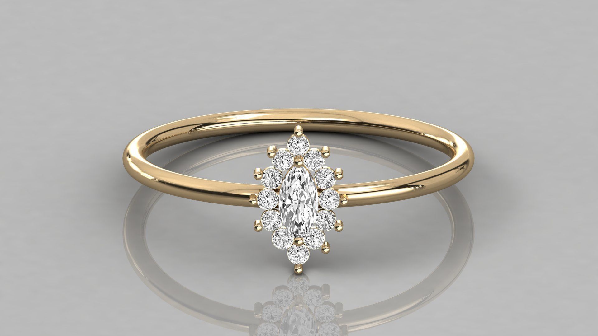 Women solitaire ring 3dm stl render detail  3D print model_8