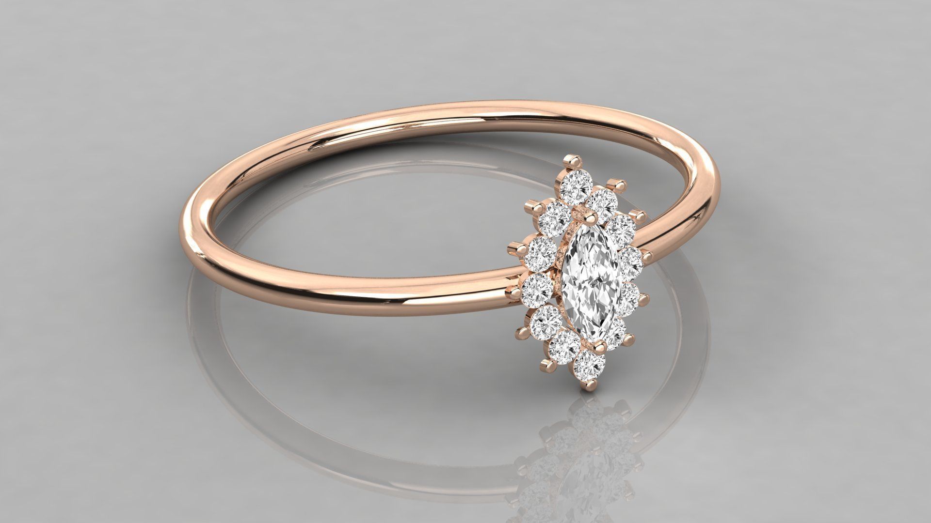 Women solitaire ring 3dm stl render detail  3D print model_4