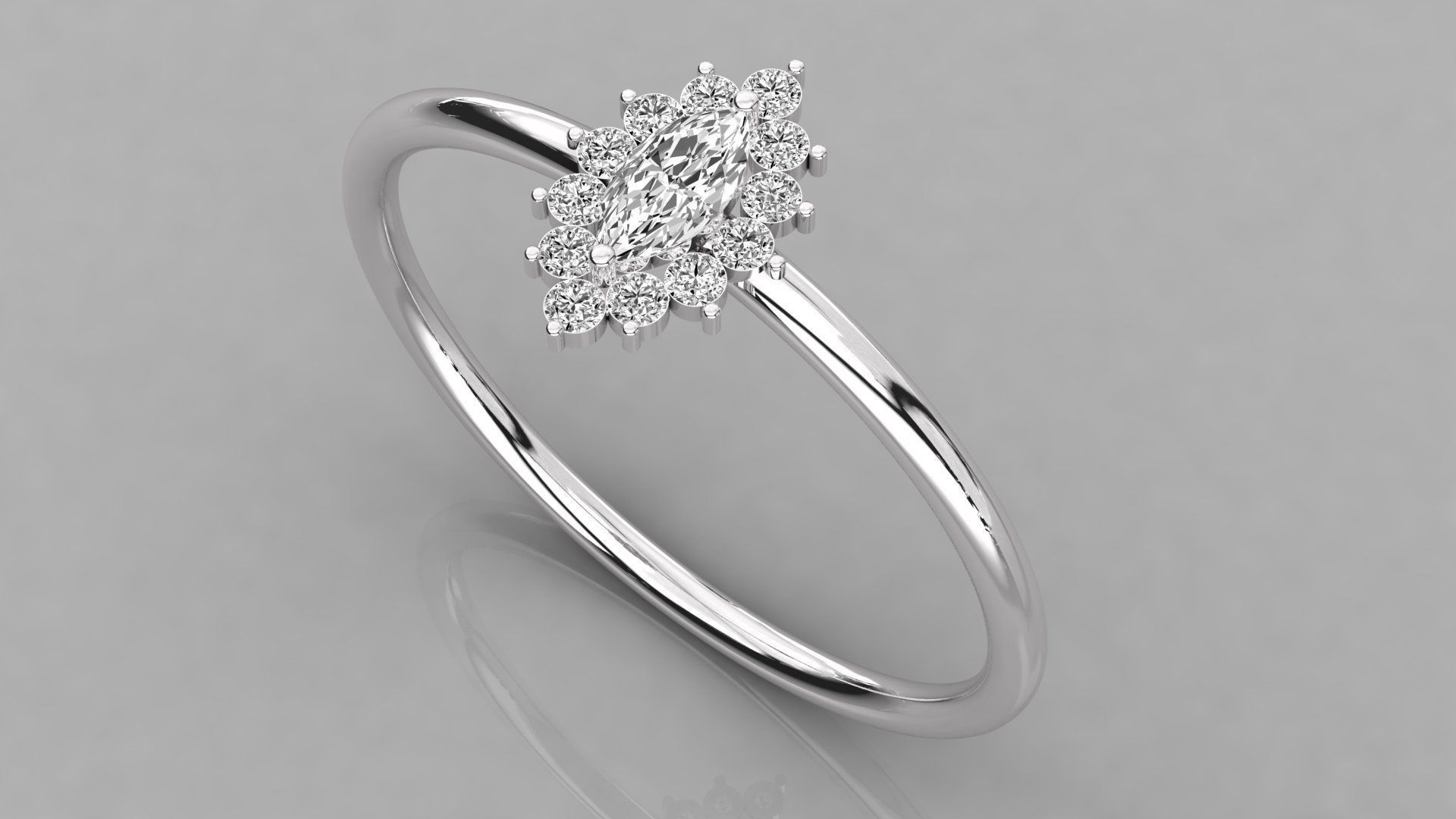 Women solitaire ring 3dm stl render detail  3D print model_2