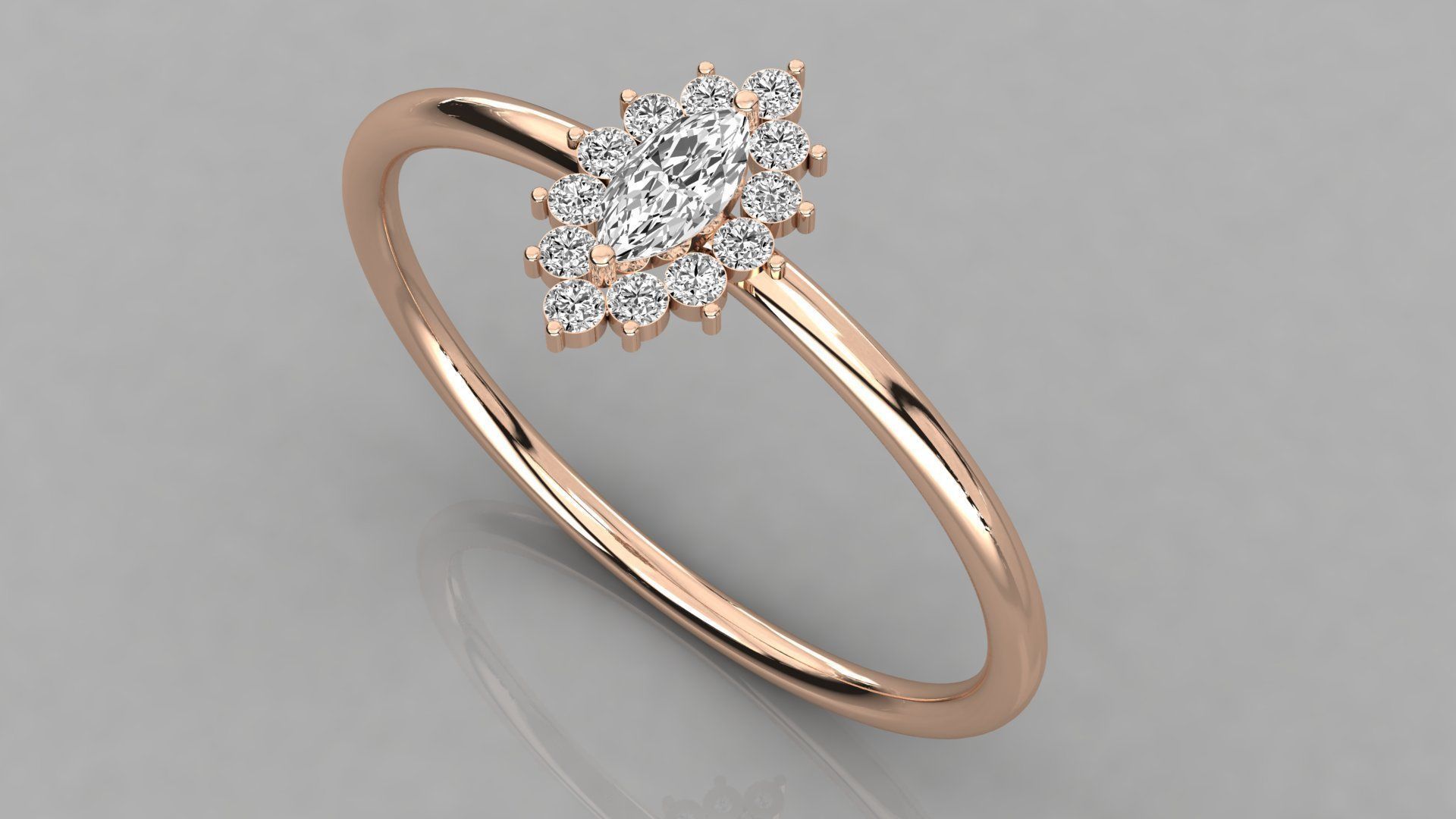 Women solitaire ring 3dm stl render detail  3D print model_1